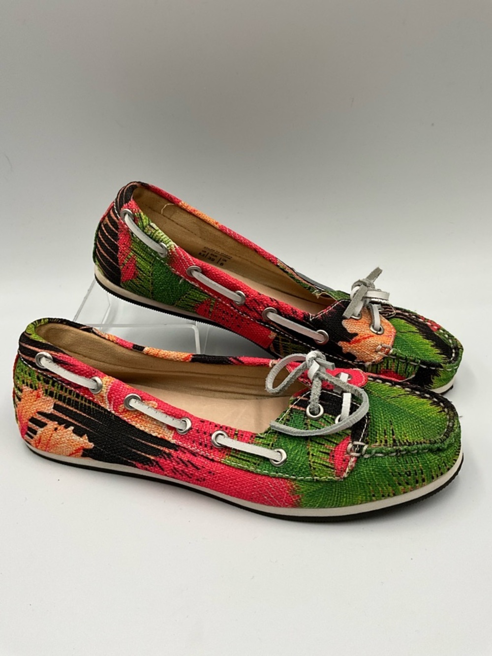Aldo Loafers Size 8.5  Floral Canvas Loafers - Green/Pink/Black